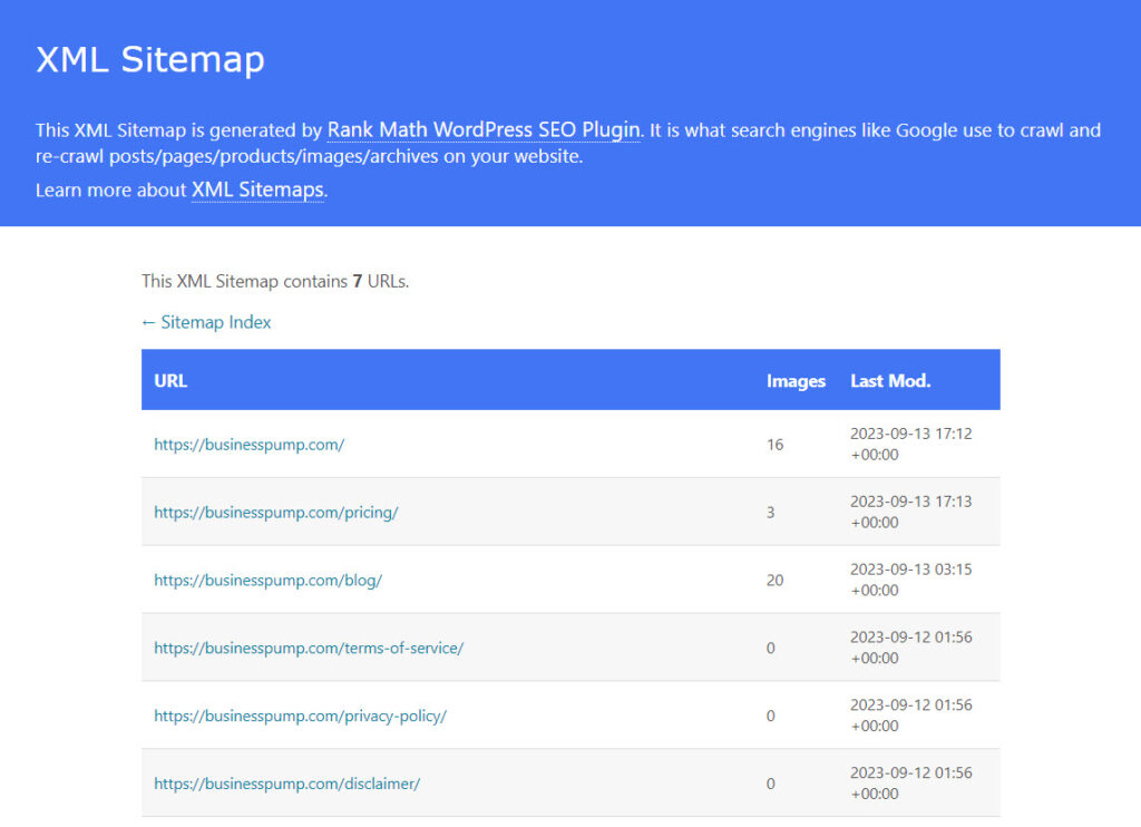 XML Sitemap