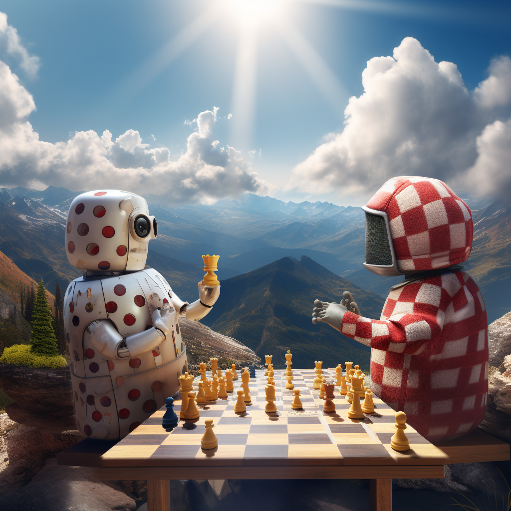 two chatbots playing checkers