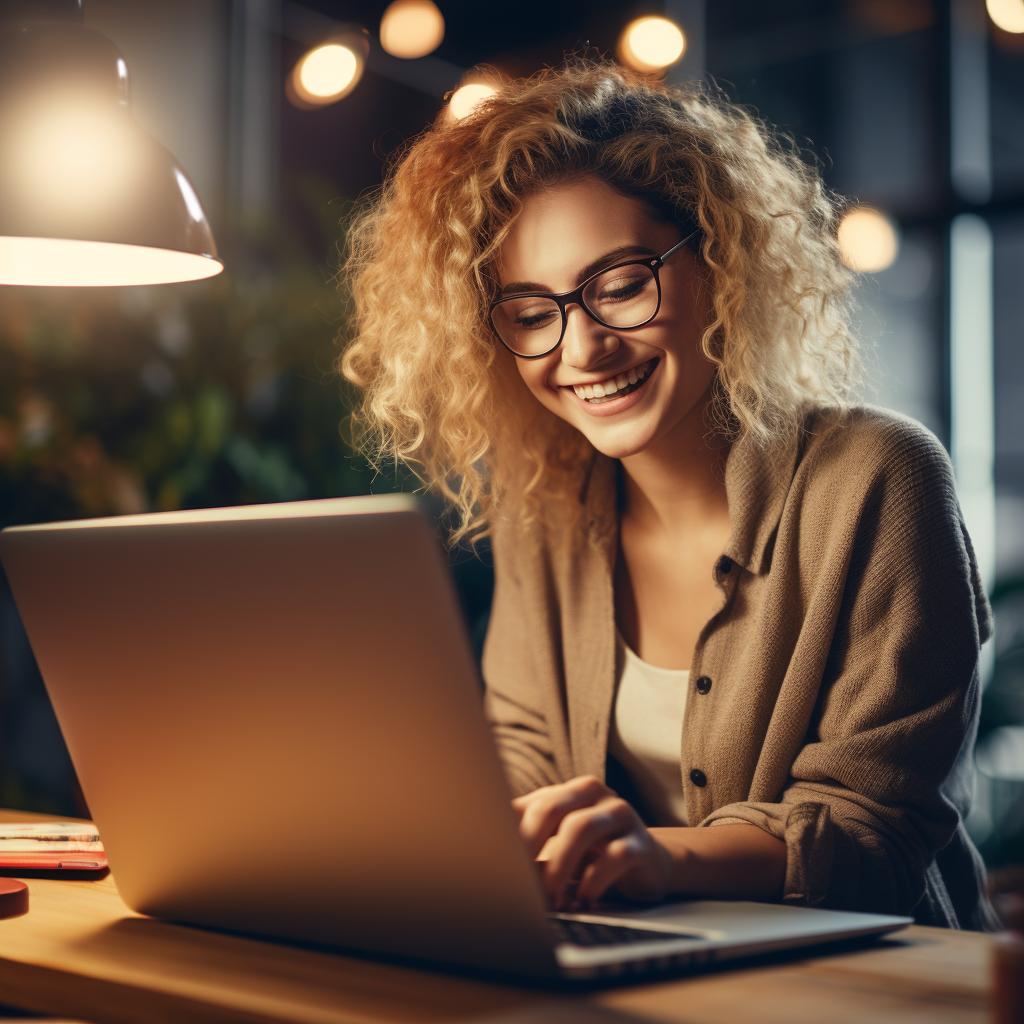 woman on computer working on email marketing plan