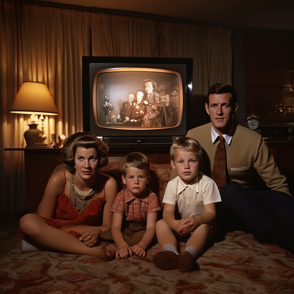 family from the 50's wathcing tv before youtube existed